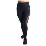 Licra/Leggins Negra con Malla para Entrenar de Mujer - Balance Sport